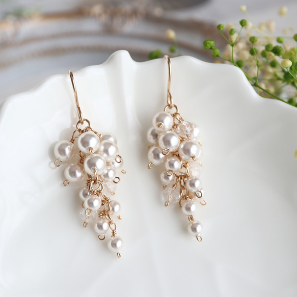 455 14kgfクリスタル×オパール×アイオライトピアス(イヤリング)チャーム