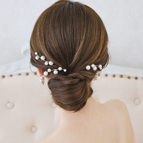 RO40ヘアピン ウェディング　ブライダル　花嫁　ヘッドアクセサリー　結婚式 1枚目の画像