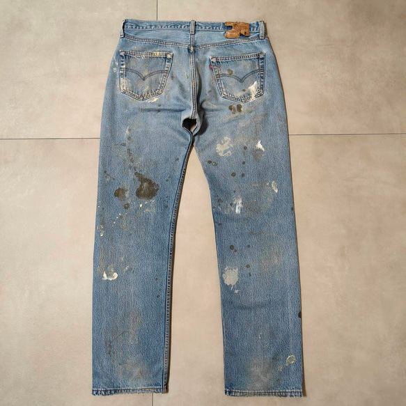 W36表記 リペアカスタム usa製 リーバイス 501 リメイクデニム ビンテージジーンズ グランジデニム ダメージ 