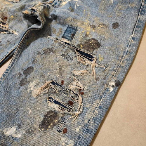 89年製 リーバイスハンドメイドリペアダメージデニム