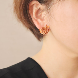 金木犀(キンモクセイ)と雫*秋の2way革花スタッドピアス･イヤリング/オレンジ/9月10月の花/2024 12枚目の画像