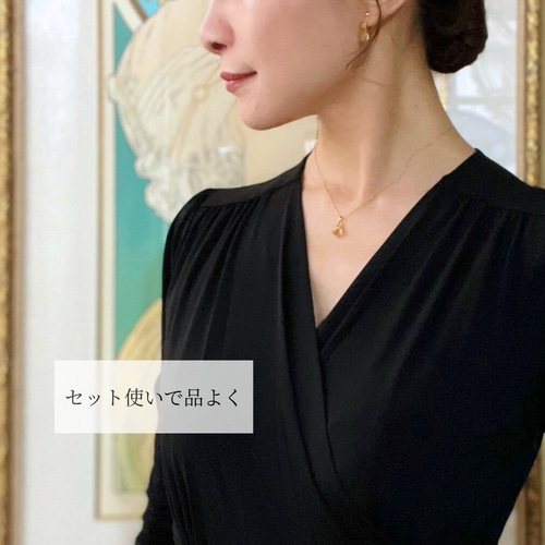 送料無料〗イヤリング ネックレス セット 秋 雫 ゴールド ギフト