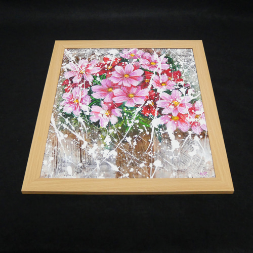 油絵 油彩 油彩画 絵 絵画【秋桜】 油絵 絵画 【秋桜】 【公式通販】