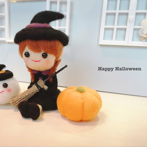 受注製作】ハロウィンのお人形 羊毛フェルト Akubimama 通販 18152669