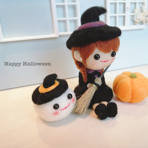 受注製作】ハロウィンのお人形 羊毛フェルト Akubimama 通販 18152669