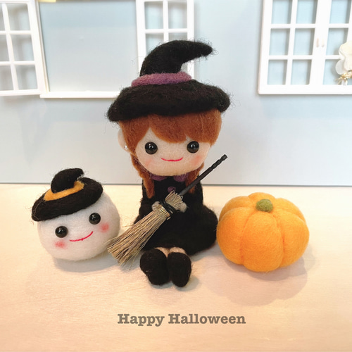 受注製作】ハロウィンのお人形 羊毛フェルト Akubimama 通販 18152669