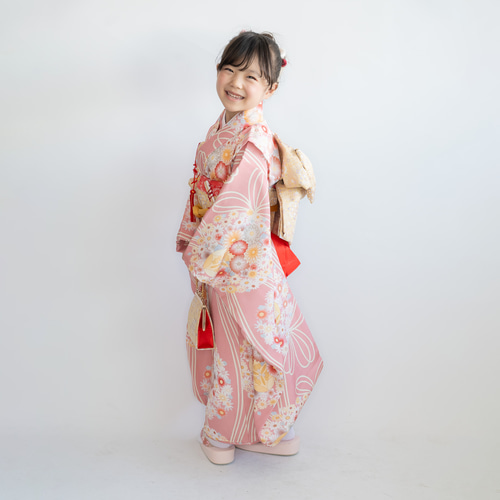 七五三7歳/ハーフ成人式】ドライフラワー風髪飾りF/ピンク/白 七五三7歳/ハーフ成人式】ドライフラワー風髪飾りF/ピンク/白