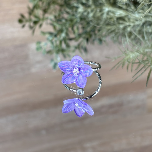 【はりねずみ】あーるめいど　シトリン 桔梗リング フリーサイズリング　YG K10イエローゴールドシトリンリング(RFR113-002)|TSUTSUMI