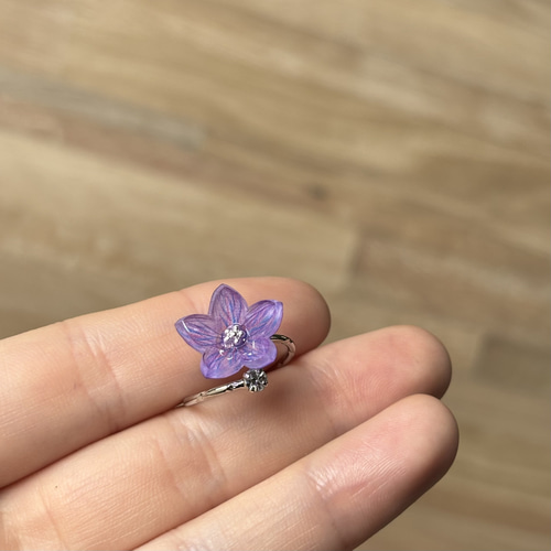 【はりねずみ】あーるめいど　シトリン 桔梗リング フリーサイズリング　YG 桔梗リング_SV925_CZ 指輪・リング Foret 通販 14465871｜Creema