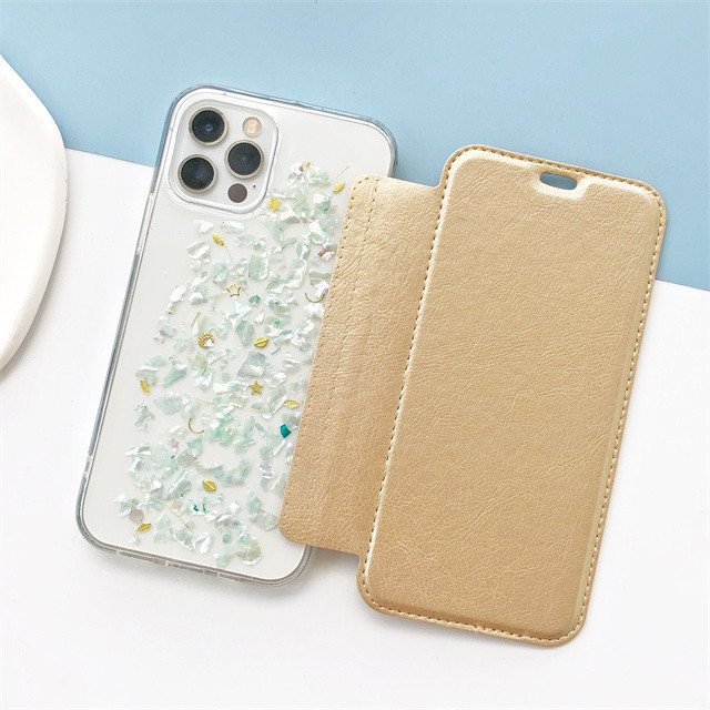 【貝殻】5色から選択 手帳型スマホケースiPhone17Pro・16e・15Pro・14Pro・SE・12