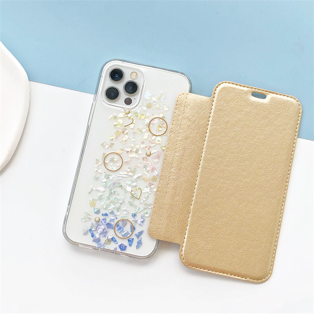 【貝殻】5色から選択 手帳型スマホケース iPhone17Pro・16e・15Pro・14Pro・SEiPhoneケース