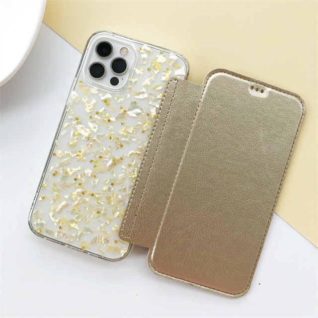 【貝殻】5色から選択 手帳型スマホケース iPhone17Pro・16e・15Pro・14Pro・SE・12