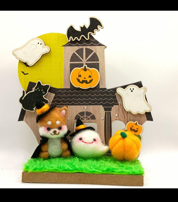 羊毛フェルト 柴犬のハロウィン 羊毛フェルト 秋都 通販