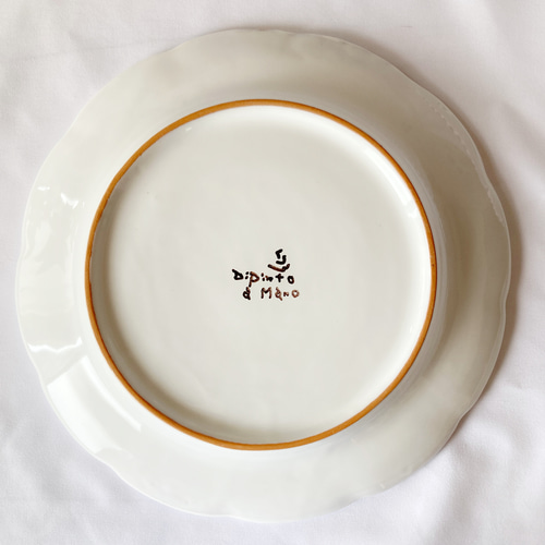 丸皿26cm GEO052 BLUEシリーズ マヨリカ焼き イタリア陶器 大皿