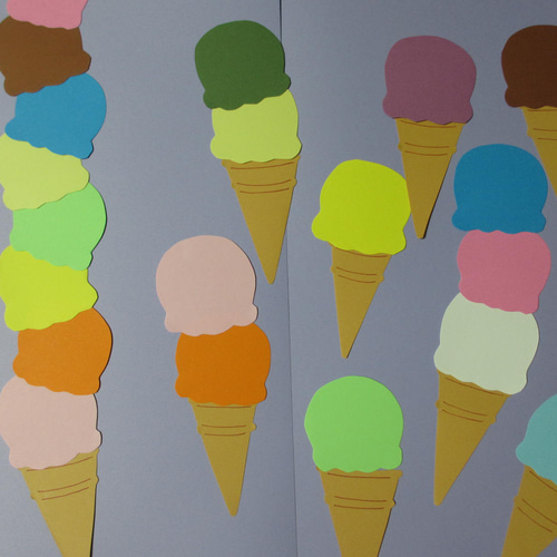 アイスクリーム（壁面／製作キット）画用紙 保育 保育園・幼稚園・学校 