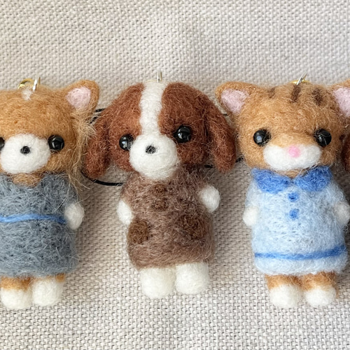 チワワちゃんのストラップ 羊毛フェルト 〜受注制作〜 バッグチャーム 