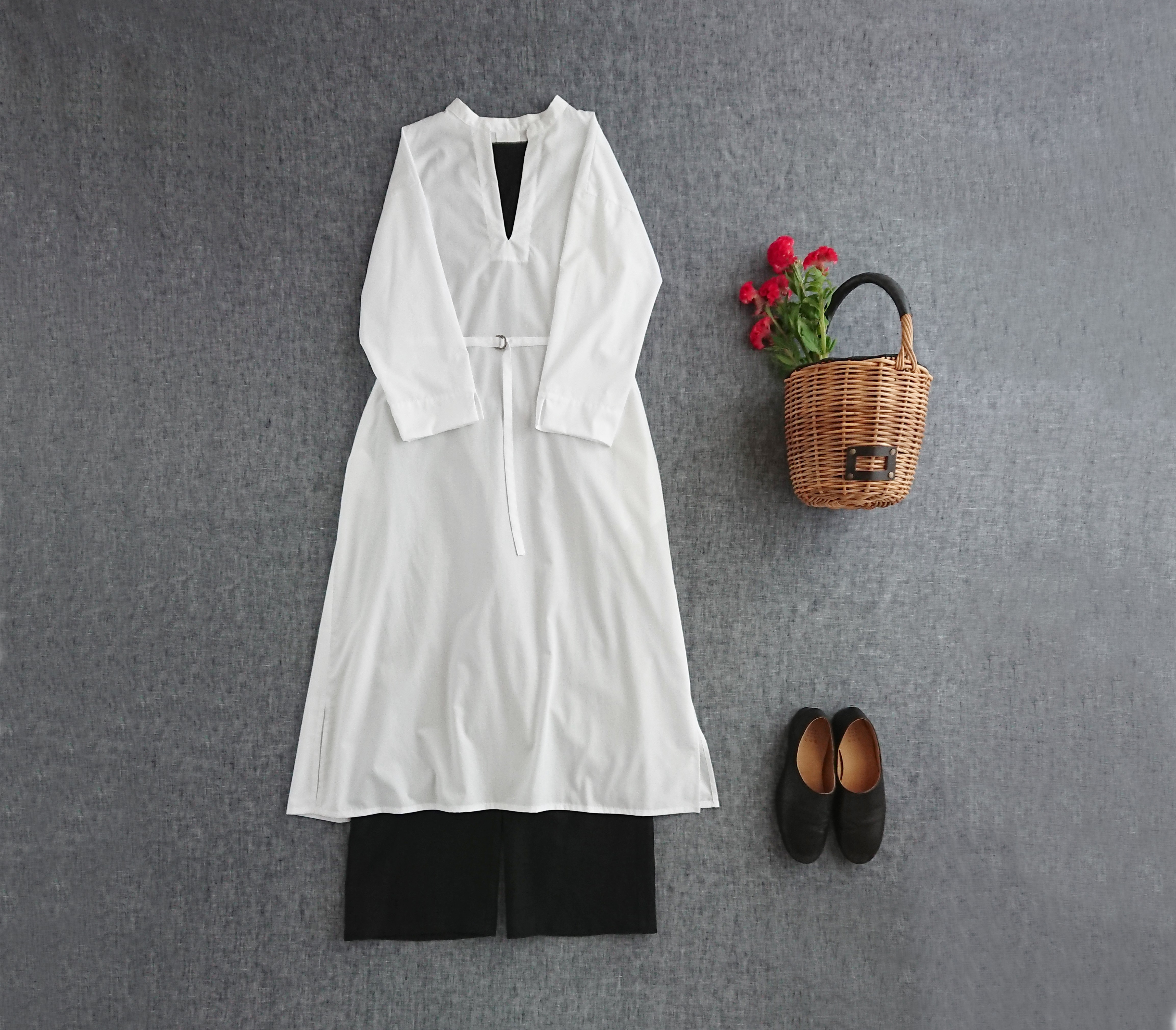 【SALE】【Creema限定福袋】2WAYスキッパーワンピースWhite ＋イージーパンツBlack