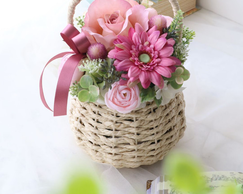 フラワーアレンジメント 造花 ハンドメイド 貴方の元へ 造花アレンジメント│フラワーギフト│花のプレゼント│誕生日