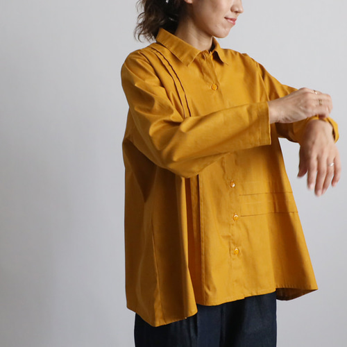 最終sale　 ギマ擬麻コットン　アシンメトリー　縦横タック　開襟 シャツ　ジャケット　ゆったり　羽織り　ピンク　A19A ラスト4 夏／最終SALE ギマ擬麻コットン アシンメトリー
