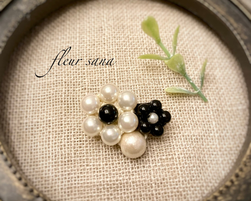 here's フラワーデザインブローチ 桜 手刺繍ブローチ ビジュー スパンコール ビーズ フラワー