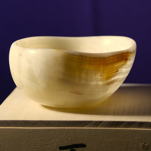 抹茶茶碗『夏の月』石の器 ボウル 小鉢 花器 天然石オニックスを