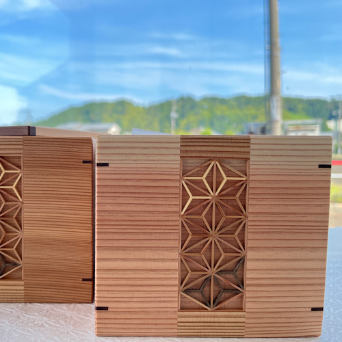 ハーフサイズ ティッシュBOX 組子細工ver.＊ティッシュケース 秋田杉