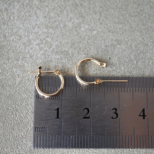 K18】つけっぱなしOK 小さめフープピアス 10mm 18金 金属