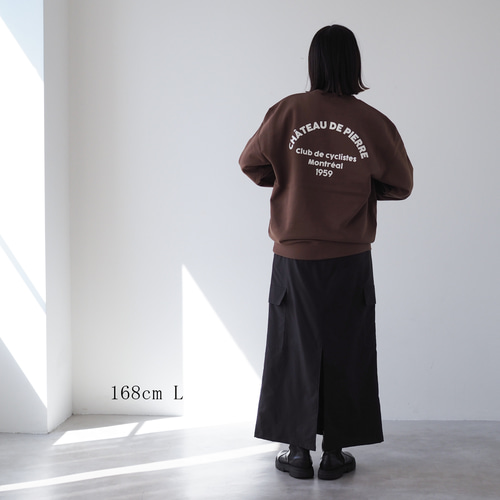 裏パイル】ロゴスウェット モカブラウン スウェット・トレーナー