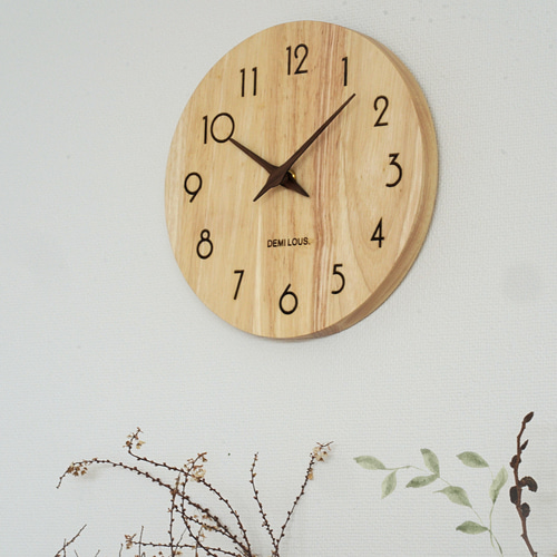 木製 掛け時計 置き時計 22cm 掛け置き兼用 静音 ナチュラル 掛け時計