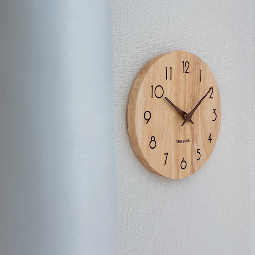 木製 掛け時計 置き時計 22cm 掛け置き兼用 静音 ナチュラル 掛け時計