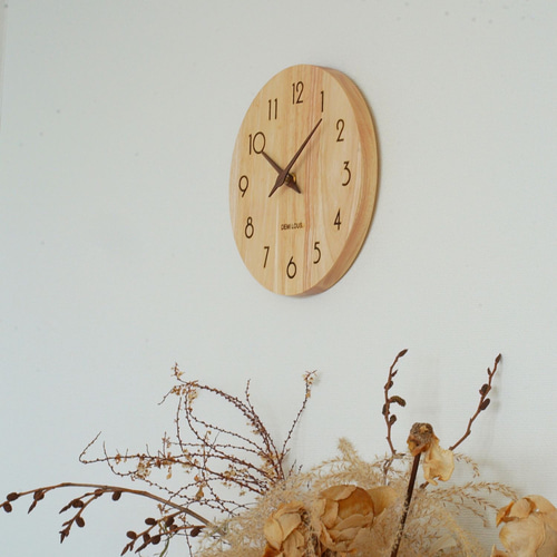 木製 掛け時計 置き時計 22cm 掛け置き兼用 静音 ナチュラル 掛け時計