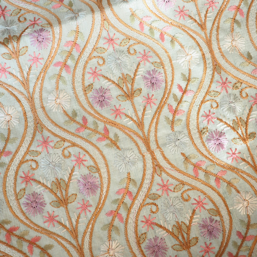 NEW】インド刺繍生地＊ 112cm巾 長さ50cm 生地 AMBER 通販