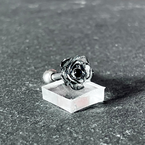 black flower」 14G / 16G ストレートバーベル ピアス ピアス