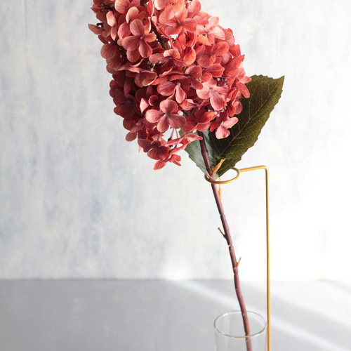 ピラミッド紫陽花】setゴールドワイヤーフラワーベースアレンジ