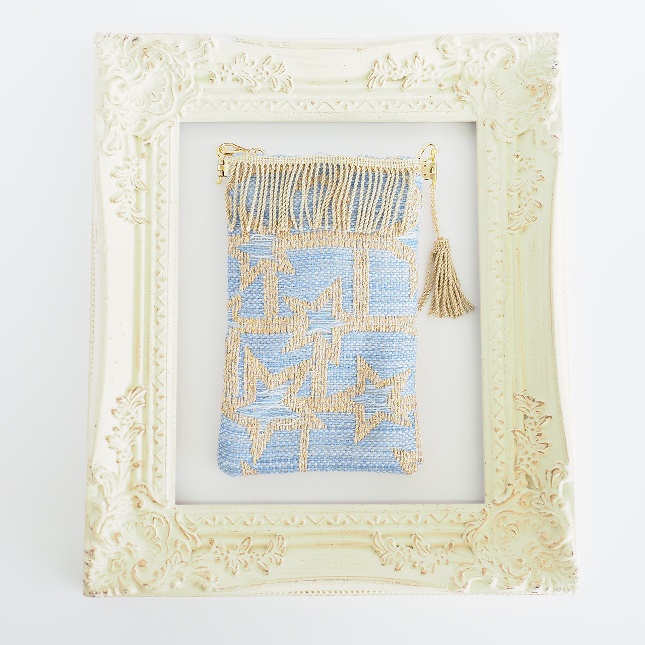 ○再々販○☆フランスジャカード使用☆チョでかけポシェット 星柄【星のきずな】