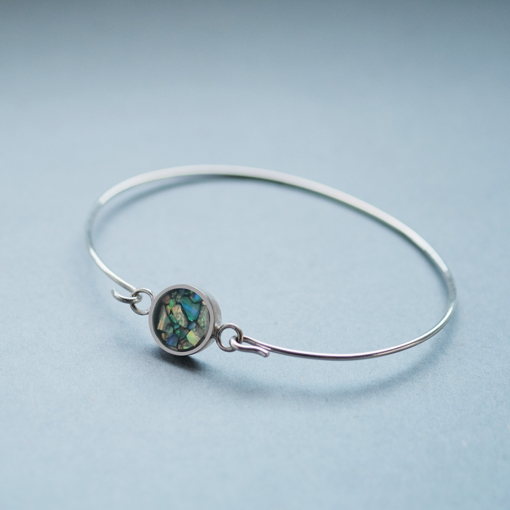 オパール 銀河 フック メンズ バングル シルバー925