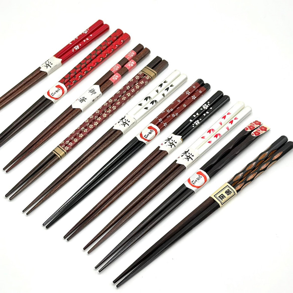 Creema限定新春福袋〈梅〉 箸 5膳 福袋 セット 天然木製 お箸 天然木 カフェ カトラリー 持ちやすい 和風 8枚目の画像