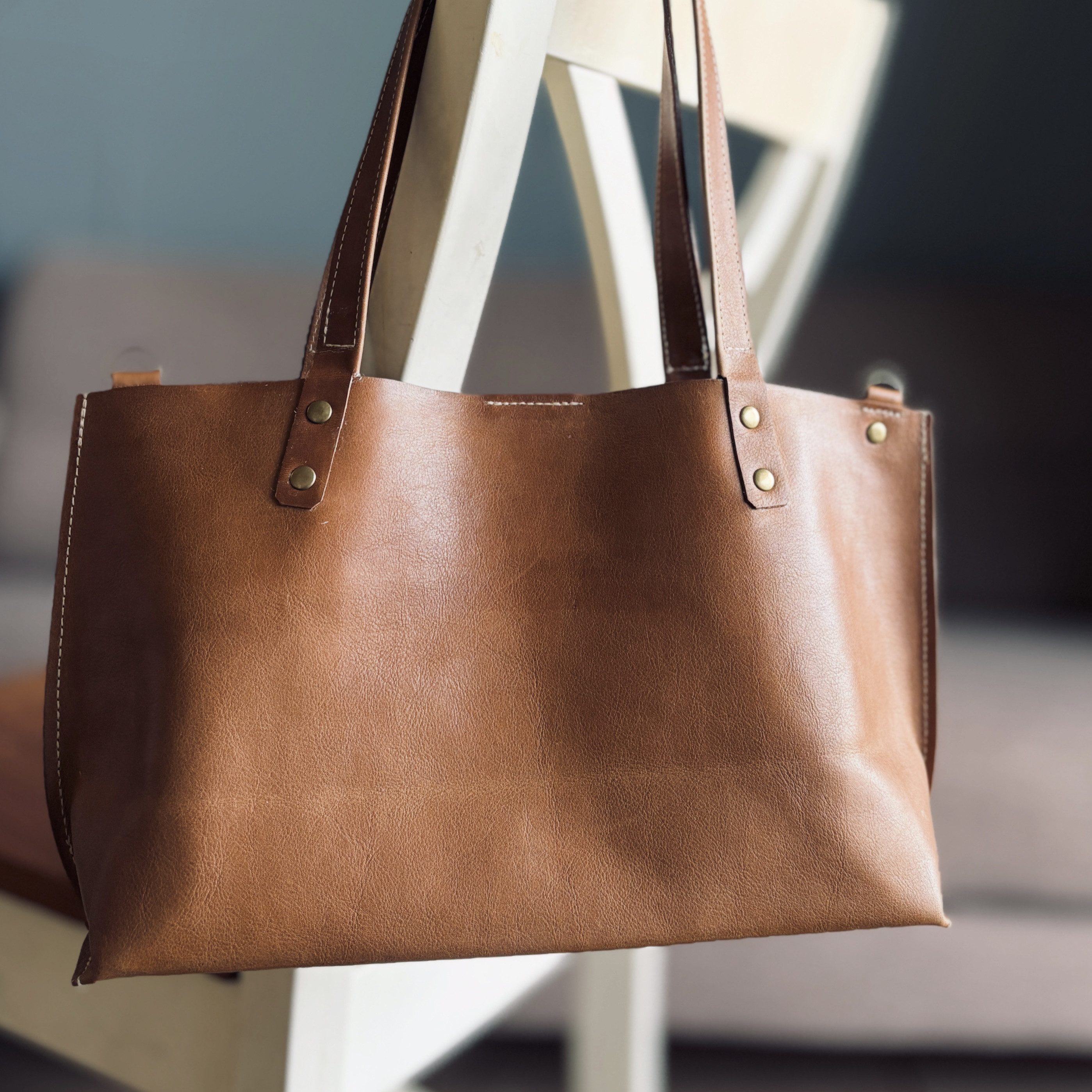 【受注制作】育てる本革トートバッグ「くたん」＊ソフトヌメ牛革＊くったり柔らかくて大容量