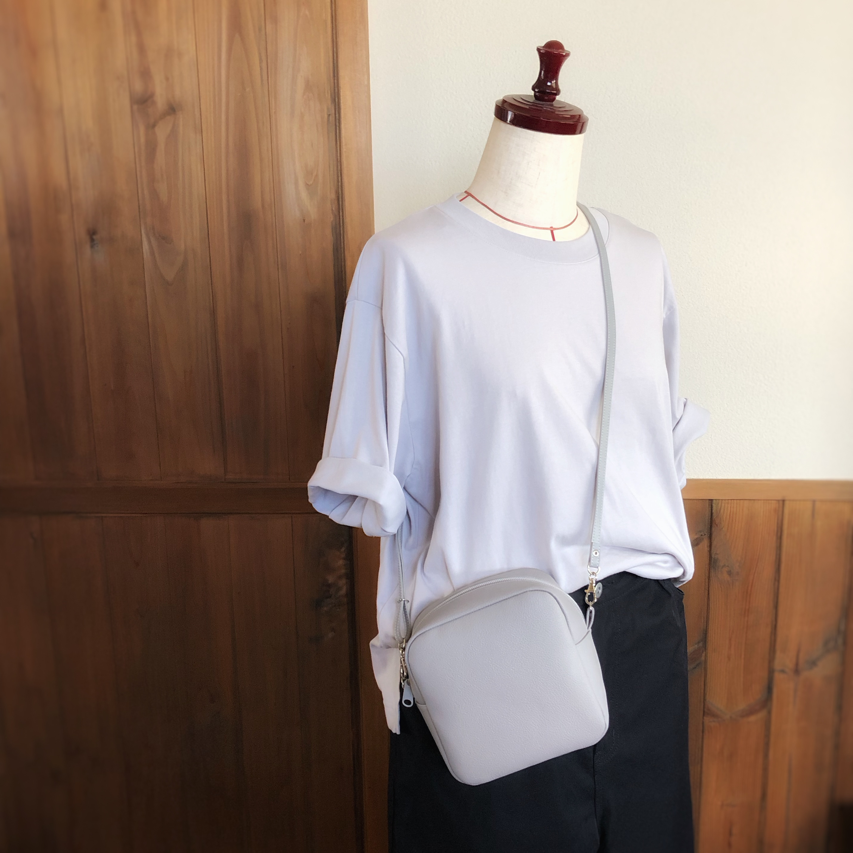ベージュ バッグ ショルダー付き BAGWORKS グレー