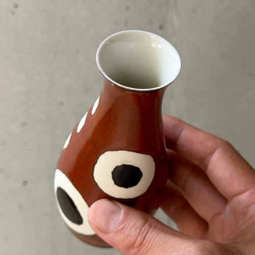 赤ベコ】磁器薄作り一合徳利・お猪口2個セット おちょこ・ぐい呑み