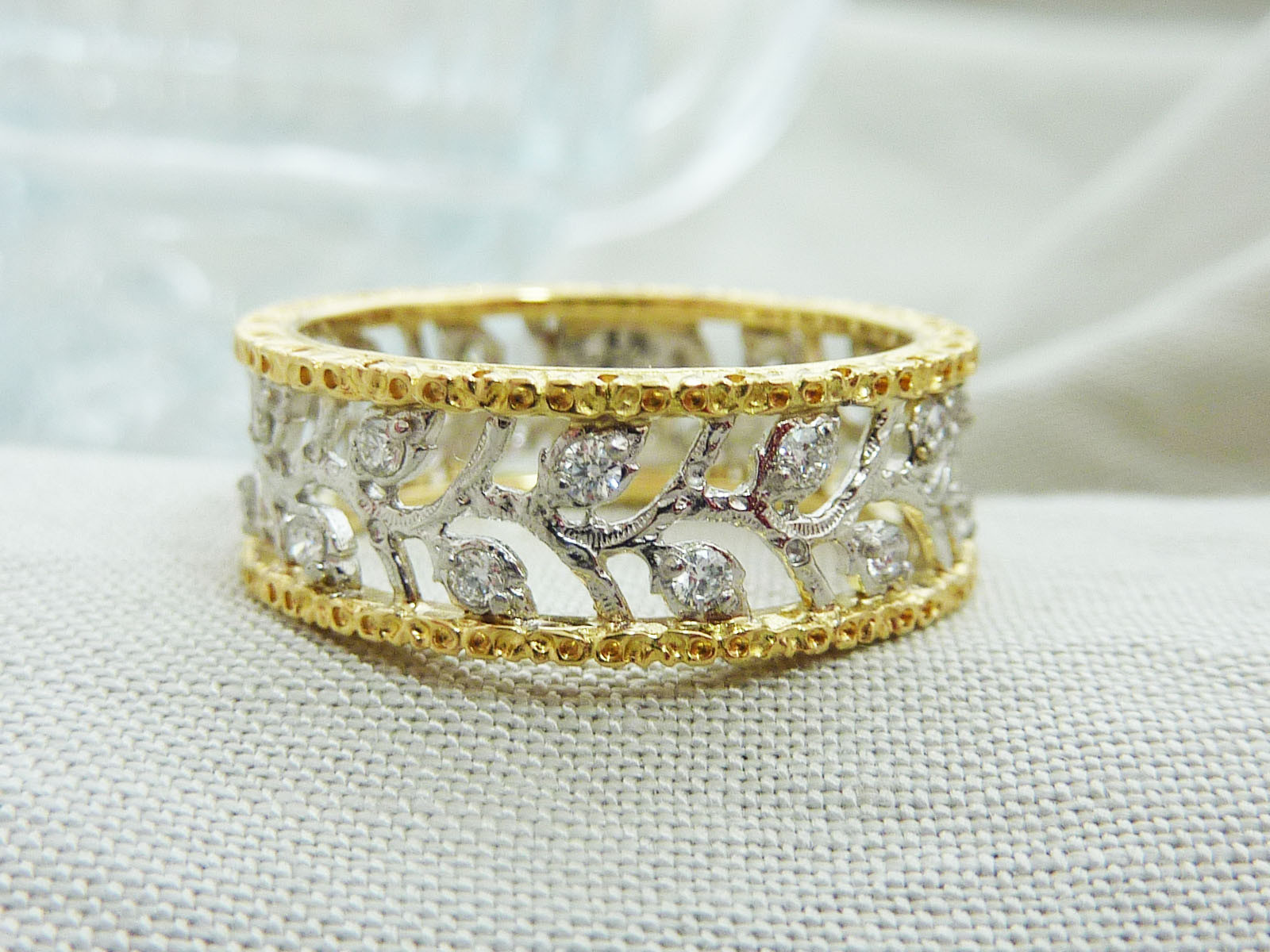 ✧Pt900/K18YG　ダイヤモンド　月桂樹　Laurel　リング 134,000円