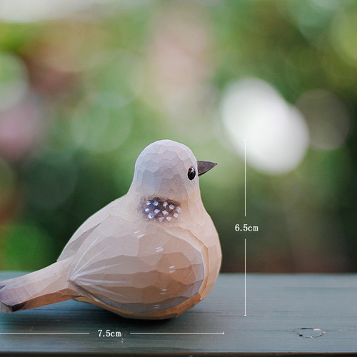 太った小鳥 木彫りの小鳥 珠颈の鳩 野鸽 手作り実木デスクトップ飾り