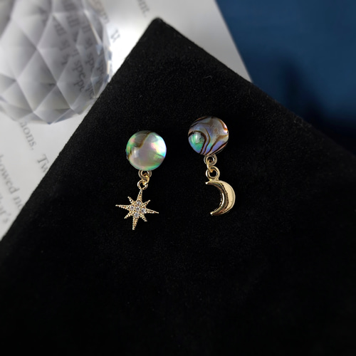 海の月星(海のオパール/アバロンシェル×クリスタルクォーツ)◇8mm