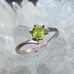 ピンクジルコン（天然石）のシンプルリング 指輪・リング らん 通販