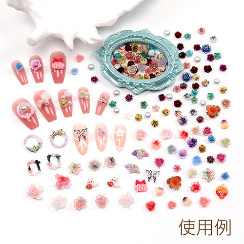 A5514-2 150個 ネイルパーツ カメリア ジェルネイルデコパーツ花  