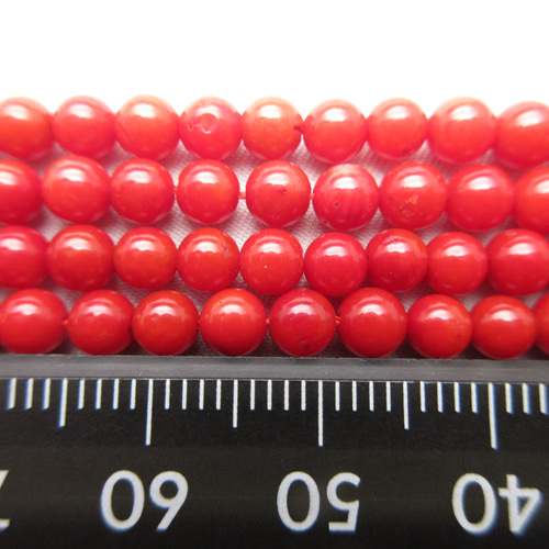 レッドコーラル(珊瑚)】/玉size(約4㎜)/1set(40玉)/やく除け/家庭円満