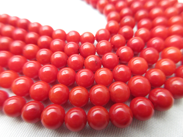 赤珊瑚 玉 レッドコーラル(珊瑚)】/玉size(約4㎜)/1set(40玉)/やく除け/家庭円満