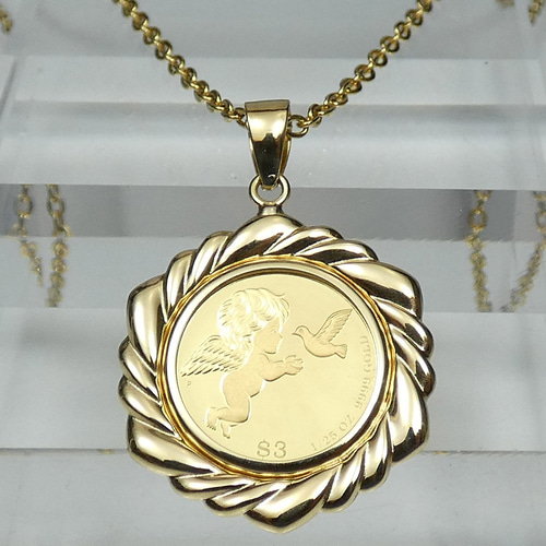 純金コインペンダント ツバルエンジェル 1/25oz 999.9FINE GOLD 純金コインペンダント ツバルエンジェル 1/25oz 999.9FINE GOLD