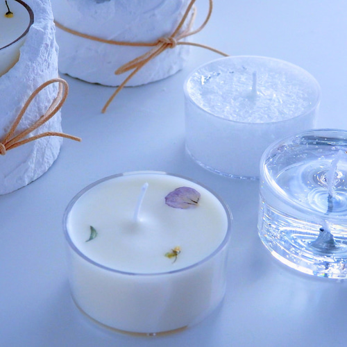 雪月花 】- ティーライトキャンドルとホルダーのセット - キャンドル