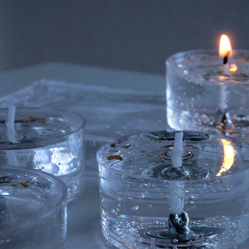 雪月花 】- ティーライトキャンドルとホルダーのセット - キャンドル